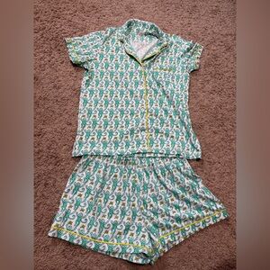 Roller Rabbit aqua polo pajama set